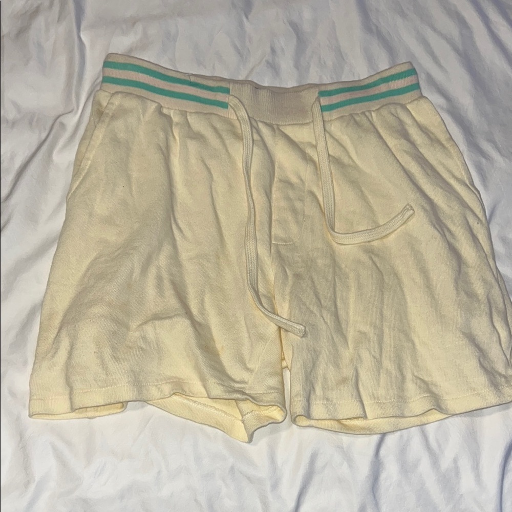 Men's Original Fables Cream Athletic Shorts size small EUC